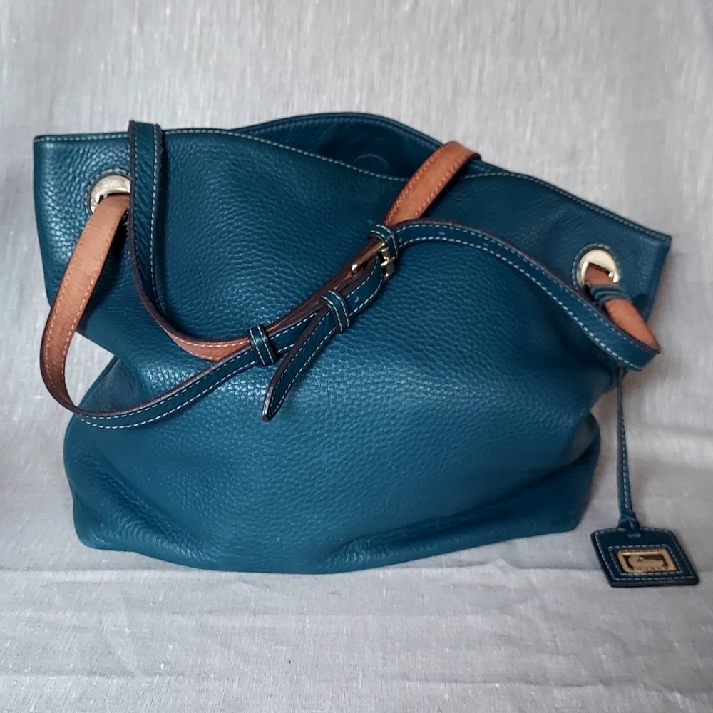Dooney and Bourke handbag, turquoise 15"w x 12" tall